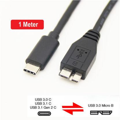 Picture of USB-C Type C USB 3.1 Male To USB 3.0 Male Micro B Charger Data Transfer Cable