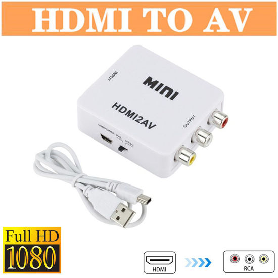 Picture of 1080P HDMI to RCA AV CVBS 3RCA L/R HD Video Composite Converter Adapter Box