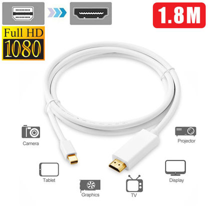 Picture of Mini Display Port DP to HDMI Adapter Cable for MacBook Pro Air Mac Surface Pro 1.8M