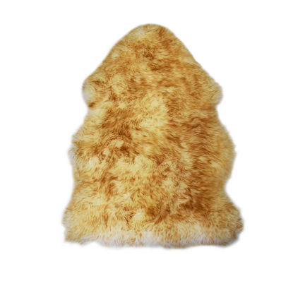 Picture of 100% Genuine Sheepskin Lambskin Rug Wool Extra Large  Yellow Tip