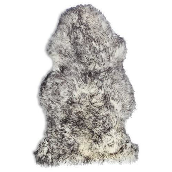 Picture of 100% Genuine Sheepskin Rug Lambskin Rug Wool Extra Large  Black Tip