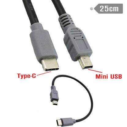 Picture of Type C USB-C to Mini USB HighSpeed Data Sync OTG Power Supply Charging Adapter Cable