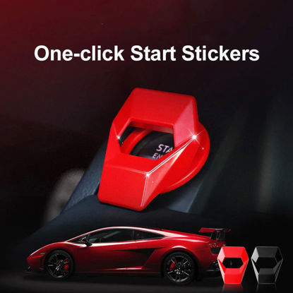 Picture of Car Sticker Auto Engine Ignition Start Stop Button Ring Circle Cover Lamborghini Audi BMW VW Land Rover Ford Red