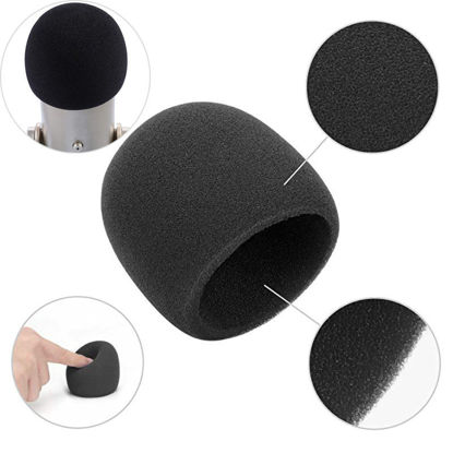 Picture of Pop Filter Windscreen Microphone Sponge Foam Cover For Blue Yeti Pro Condenser Mic Black