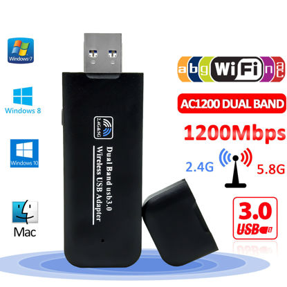 Picture of USB 3.0 AC1200 802.11ac WiFi Wireless Adapter Dongle PC Laptop 5GHz Dual Band