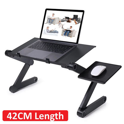 Picture of Portable Foldable Laptop Desk Computer Table Tray Adjustable Sofa Bed with Mouse Pad