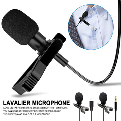 Picture of Clip-on Lapel Mini Lavalier Mic Microphone Type C USB C Mobile Phone PC Recording