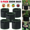 Picture of Pack of 5 Plant Grow Bag Fabric Pots 3/5/7/10 Gallon Home Garden Planter Bags Premium Breathable Natural Reinforced Non-Woven Felt Home Idea