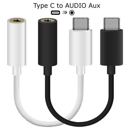 Picture of USB Type C to 3.5mm Headphone Connector Earphone Adapter Audio Jack Aux For Samsung Google White/Black