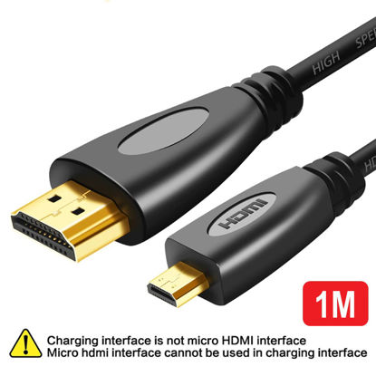 Picture of Micro HDMI Type D to HDMI Male Cable V1.4 Gold Plated Full HD 1080P HDTV for GoPro Hero 3 4 5 Camera 1M