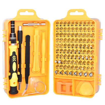 Picture of 115 In 1 Precision Screwdriver Set Mobile Phone  Watch PC Laptop Device Repair Hand Home Repair Tools Yellow