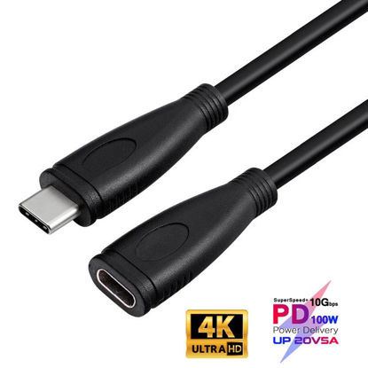 Picture of 100W PD 5A USB3.1 Gen 2 Type-C Extension Charing Cable Cord Lead 4K 10Gbps for Macbook Pro Nintend Switch SAMSUNG S20+