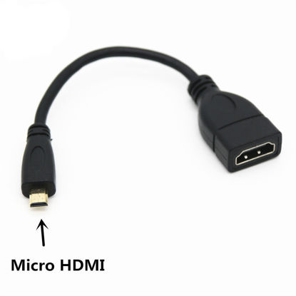 Picture of Micro HDMI Male Type-D to HDMI Female A Jack Adapter Cable Converter 1080P HD HDTV