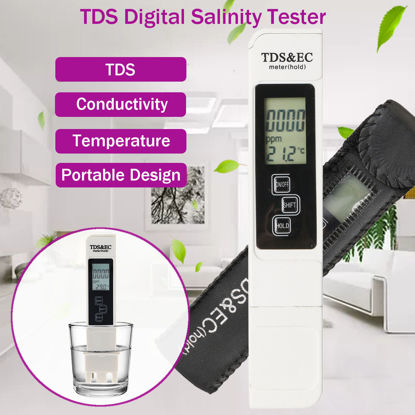 Picture of Salt Water Pool Fish Pond Test TDS Digital LCD Salinity Temp Tester Meter Pen