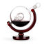 Picture of Skull spirits Whisky Brandy Wine Decanter Rotating Clear Glass Globe Liquor Dispenser with Wooden Stand,carafes 850ML
