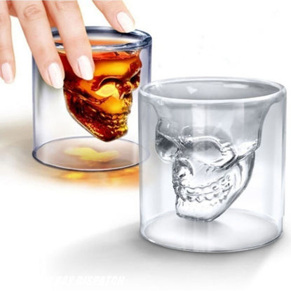 Picture of Skull Liquor Glasses Double Wall Party Bar Gift, set of 4, 75ml