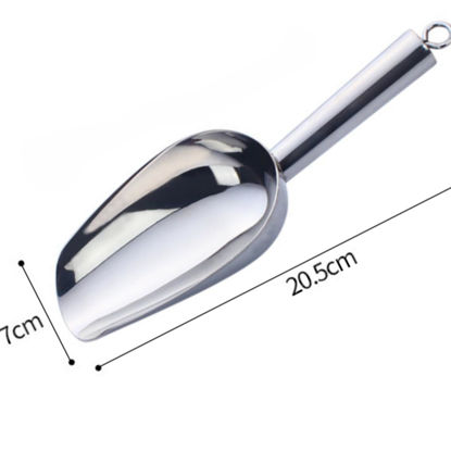 Picture of 2PCS Stainless Steel  Kitchen Scoops Metal Food Candy Ice Coffee Beans B5