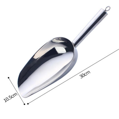 Picture of 2PCS Stainless Steel  Kitchen Scoops Metal Food Candy Ice Coffee Beans B2