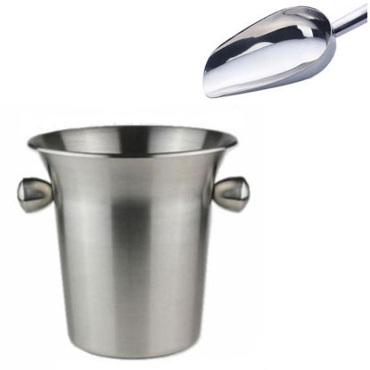 Picture of Stainless Steel Ice Bucket with Ice Scoop Sparkling Champagne White Wine