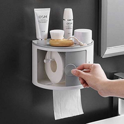 Picture of Toilet Roll Holder Shelf-Wall Mounted Storage Organizer