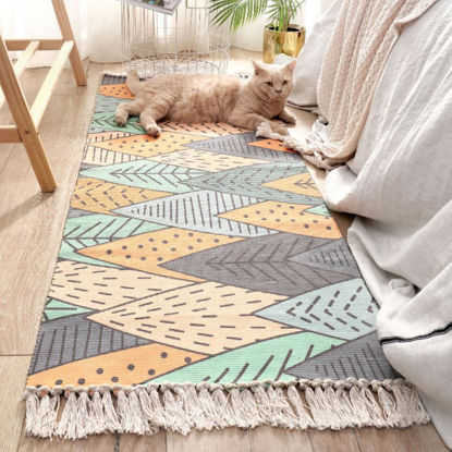 Picture of Nordic Design Tassel Bedside Area Rug Bedroom floor Runner Mat Carpet Rug Home Decor