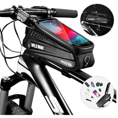 Picture of MTB Bike Accessories Bag Phone Holder Waterproof Cycling Accessories Pouch for Bike for Android/iPhone Under 6.5”