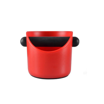 Picture of Red Coffee Knock Box Shock Absorbent Durable Barista Style Knock Bin Coffee Dump Bin Grind Waste Bin