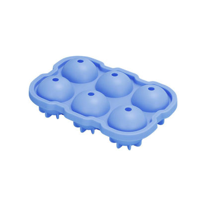 Picture of Silicone Ice Cube Trays Combo Round Ice Ball Spheres Ice Cube Tray Mold Light Blue