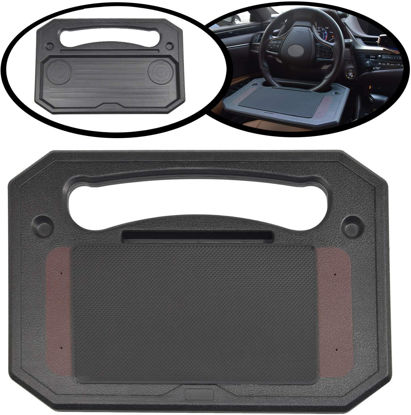 Picture of Steering Wheel Tray - Multi-Functional Black Portable Vehicle Laptop IPad Notebook Tablet and Food Eating Desk for Drivers