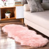 Picture of Genuine Sheepskin Rug Lambskin Rug Wool Double L PINK