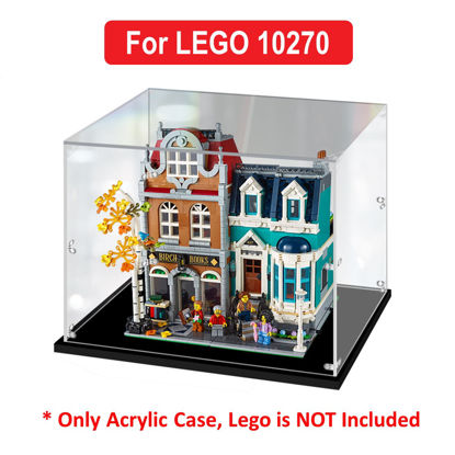 Picture of Acrylic Display Case for LEGO 10270 Creator Expert Bookshop Figure Storage Box Dust Proof Glue Free