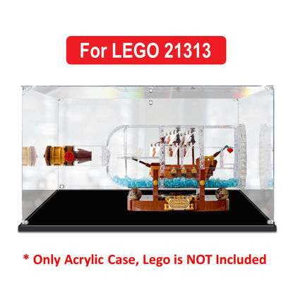 Picture of Acrylic Display Case for LEGO 21313 Ideas Ship in a Bottle 92177 Figure Storage Box Dust Proof Glue Free