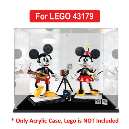 Picture of Acrylic Display Case for LEGO 43179 Disney Mickey Mouse and Minnie Mouse Buildable Characters Figure Storage Box Dust Proof Glue Free