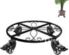 Picture of Black plant with wheels heavey duty 90kg load capacity flower pot rack trolly rolling Tray 30cm