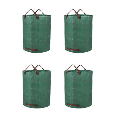 Picture of 4X Garden Waste Bags 272L Reusable Yard Garden Waste Bags, Heavy Duty Waterproof Gardening Leaf Bag,Lawn Bags with 3 Handles