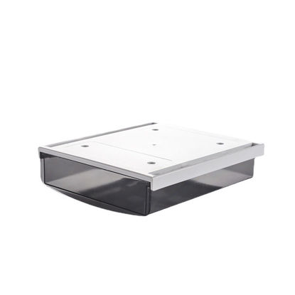 Picture of Self-adhesive Plastic Drawer Organizer Stationery Storage Box Hidden Under Table or Cabinet  Clear dark