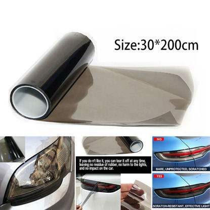 Picture of Light Smoke Black 2Mx30CM Car Headlight Tint Wrap Tail Fog Light Vinyl Wrap Kit