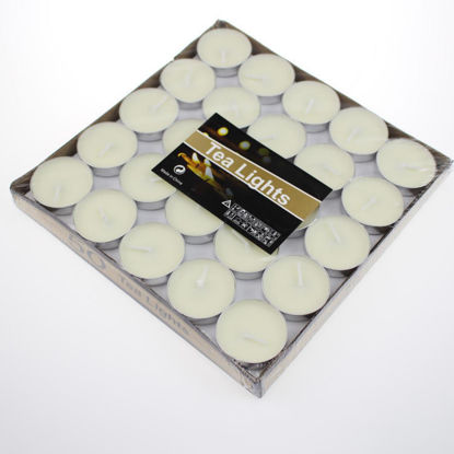 Picture of Tea Light Candles 4 Hour Long Burn Time White Unscented 50 Pack