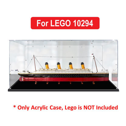 Picture of Acrylic Display Case for LEGO 10294 Creator Expert RMS Titanic Boat Figure Storage Box Dust Proof Glue Free