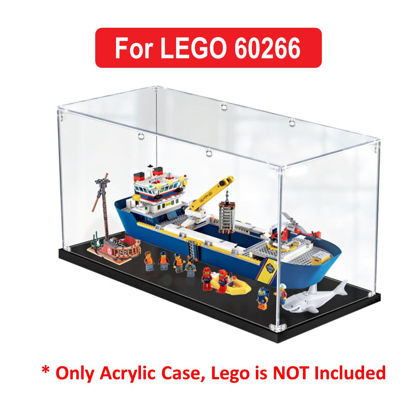 Picture of Acrylic Display Case for LEGO 60266 City Ocean Exploration Ship Figure Storage Box Dust Proof Glue Free