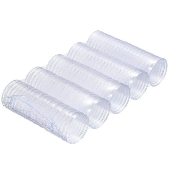 Picture of 21MM Coin Holder Capsules Round Plastic Clear Coin Container Case for Coins Storage 100PCS