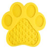 Picture of Dog Lick Mat Pad Suction Slow Feed Pet Bath Shower Grooming Dispensing Fun Anti-Anxiety Yellow