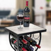 Picture of Wine Rack side Table Freestanding Wine Bottles Storage with rack Hold 11 Wine Bottles White