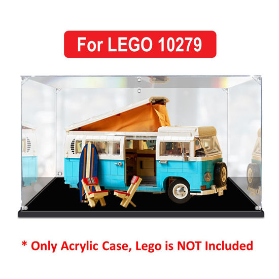 Picture of Acrylic Display Case for LEGO 10279 Creator Expert Volkswagen T2 Camper Van Figure Storage Box Dust Proof Glue Free