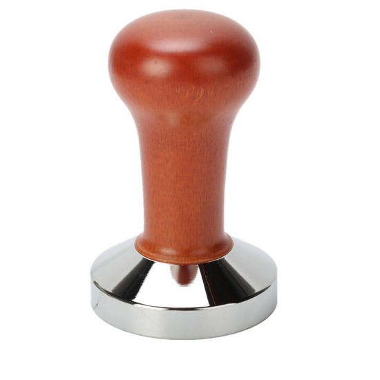 Picture of 58mm Stainless Steel Coffee Tamper Wooden Handle Barista Espresso tool