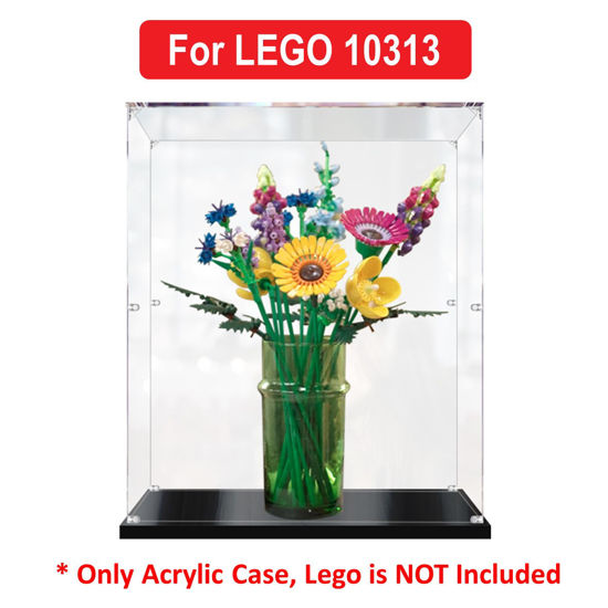 Picture of Acrylic Display Case for LEGO 10313 Icons Wildflower Bouquet Figure Storage Box Dust Proof Glue Free