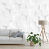 Picture of 3D Mural Wallpaper Viny Self Adhesive Eco Futuristic Honeycomb Mosaic White Background