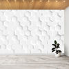 Picture of 3D Mural Wallpaper Viny Self Adhesive Eco Futuristic Honeycomb Mosaic White Background