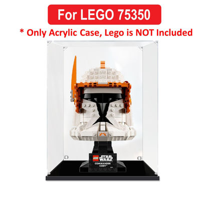 Picture of Acrylic Display Case for LEGO 75350 Star Wars Clone Commander Cody Helmet Figure Storage Box Dust Proof Glue Free