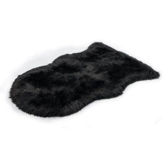 Picture of Black Faux Sheep skin Rug Home idea indoor winter warm Fluffy